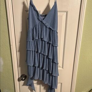 Zara Blue Layered Spaghetti Dress. M
